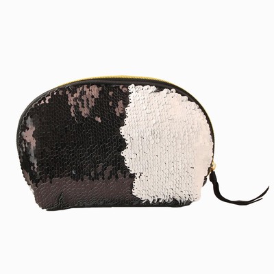 Wholesale Shine Sequin Shell Evening Bag White Black