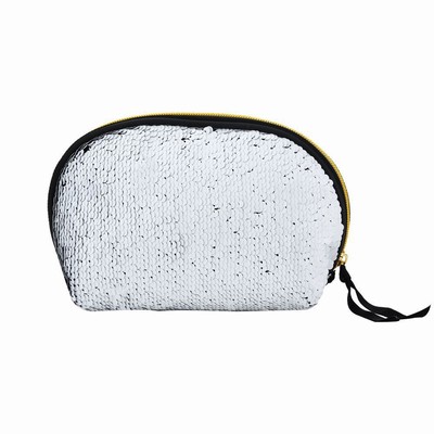 Wholesale Shine Sequin Shell Evening Bag White Black