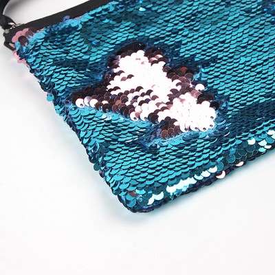 Cute Sequin Makeup Bag Light Blue Wine Special offer