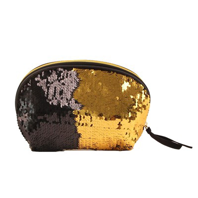 Glitter Sequin Purse Shell Sharp Black Rose Gold