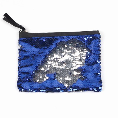 New Sequin Cosmetic Bag Online Wholesale Blue Silver