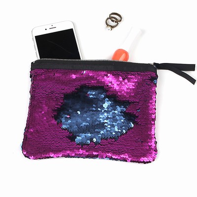 Fashion Sequin Clutch Bag Women Matte Purple Blue