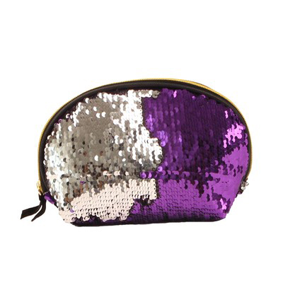 Wholesale Shell Shaped Sequin Clutch Purple Silver