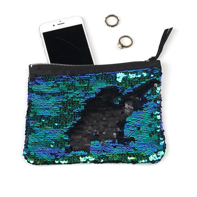 Brand New Sequin Party Pouch Black Gradient Color