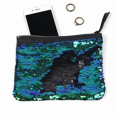 Brand New Sequin Party Pouch Black Gradient Color