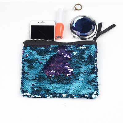 Sequins Pouch Clutch For Women Light Blue Purple