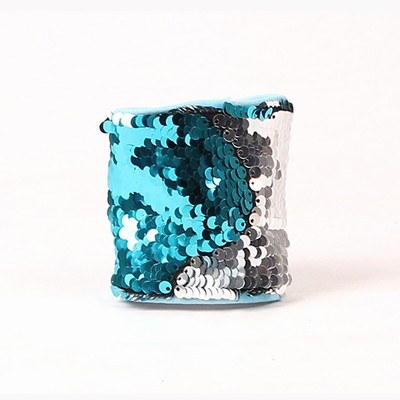 Sequin Wristband Gift For Girl Light Blue Silver