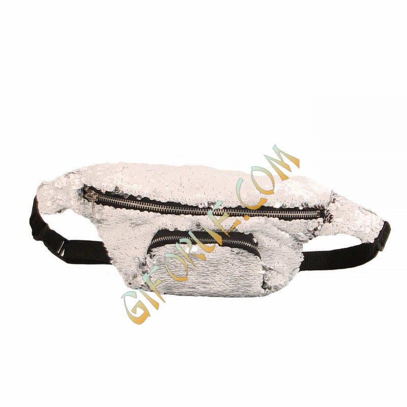 Fashion Sequin Waist Pack Women Gift For Sale White - Click Image to Close