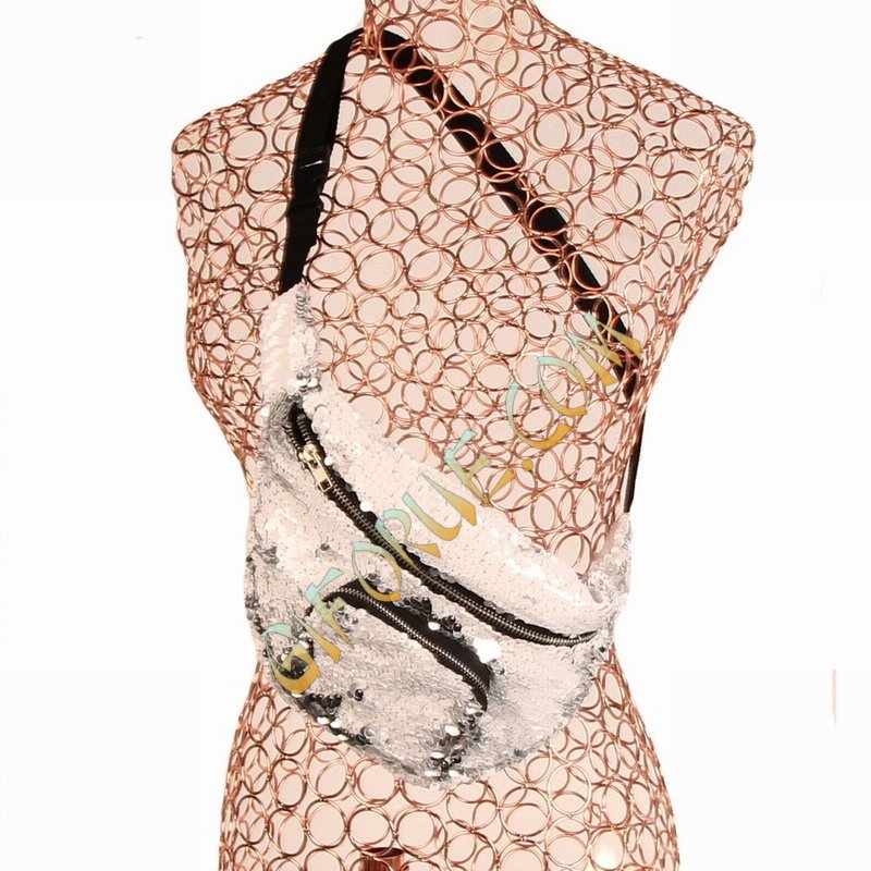 Fashion Sequin Waist Pack Women Gift For Sale White - Click Image to Close