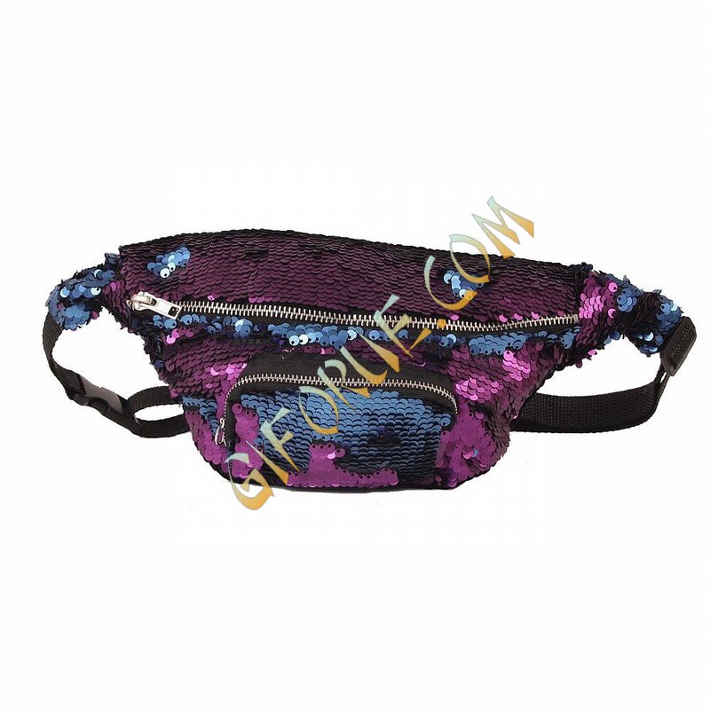 Sequin Bag Cross Body Multipurpose Bag Matte Blue Purple - Click Image to Close