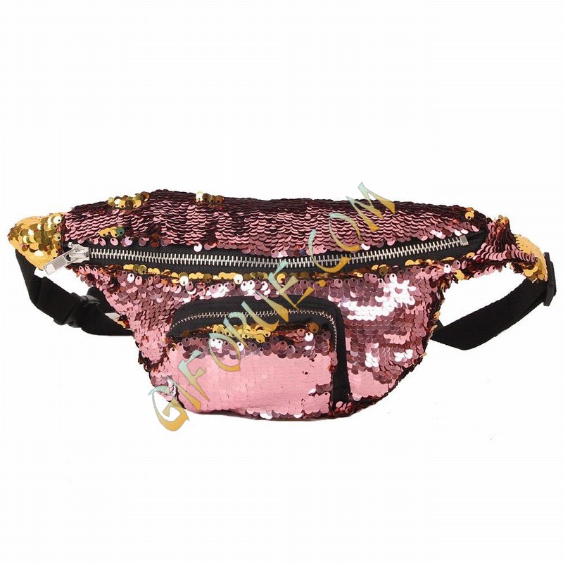 Sequin Belt Pack Gift For Women Bag Wholesale Wine Gold - Click Image to Close