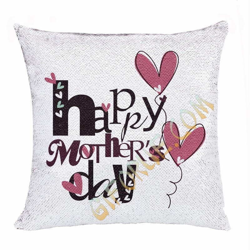 Mother Day Gift Personalised Sequin Cushion Cover Producer - Click Image to Close