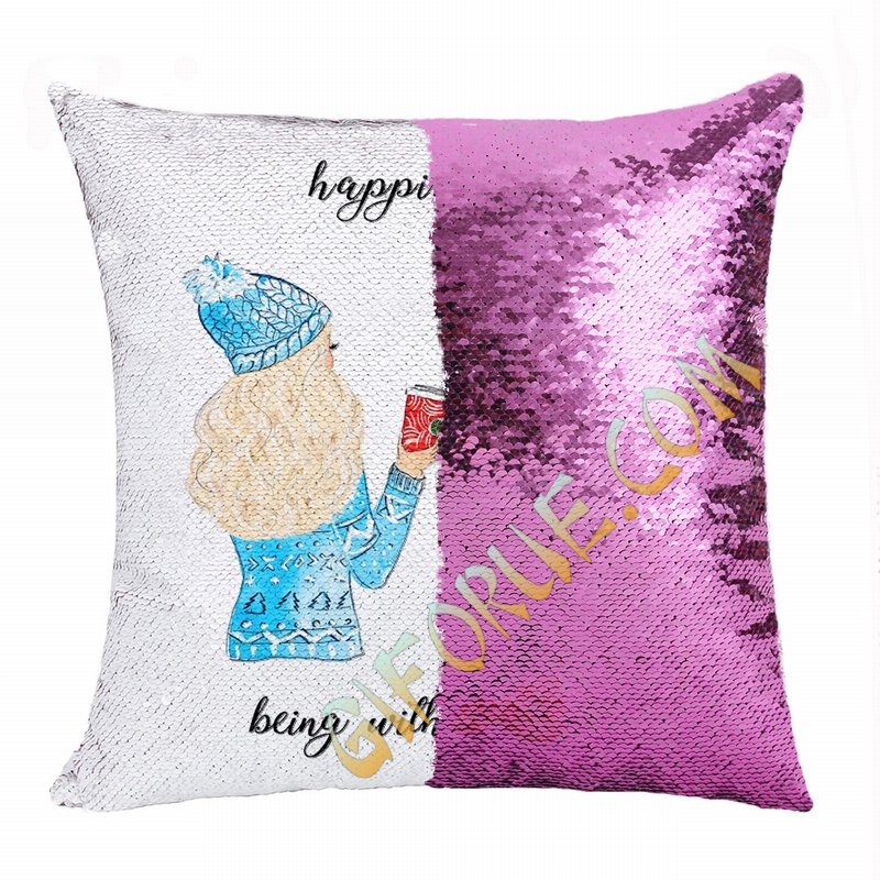 Awesome Personalized Sister Gift Photo Flip Sequin Pillow - Click Image to Close
