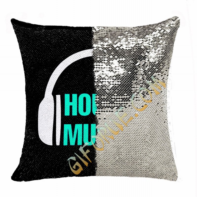 Fashion Picture Gift House Music Personalized Sequin Pillow - Click Image to Close