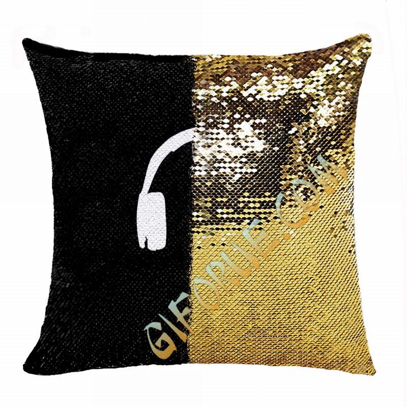 Fashionable Sequin Cushion Cover Earpiece Image Gift In Bulk - Click Image to Close