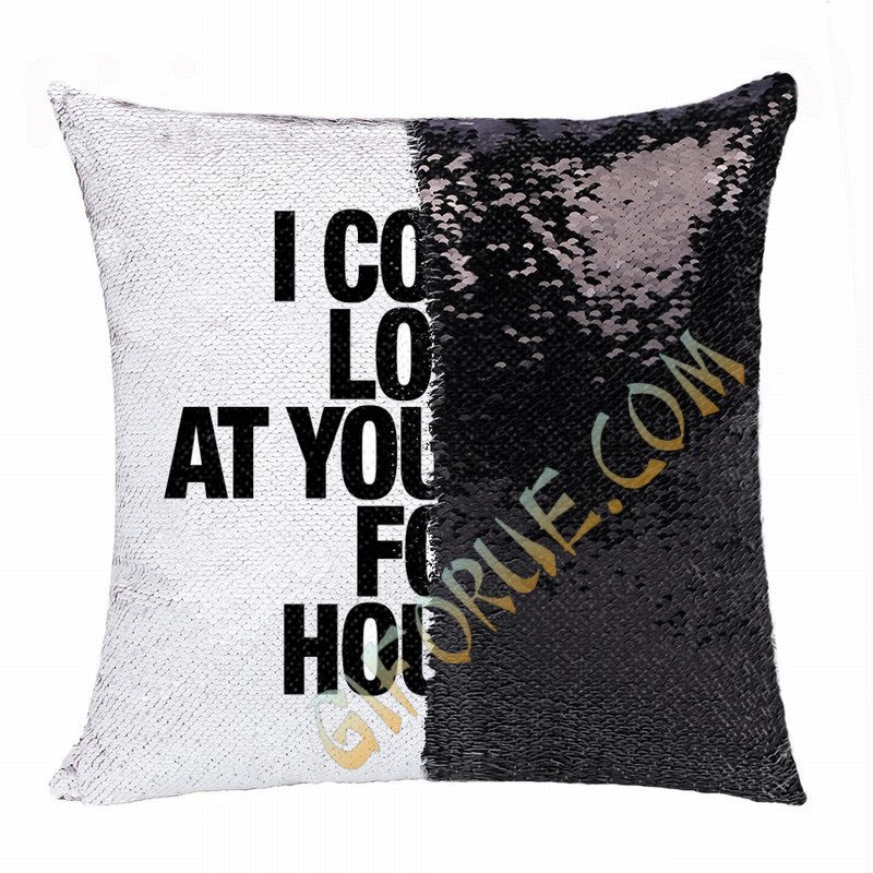 Funny Personalized Photo Flip Sequin Pillow Look You Ass Gift - Click Image to Close