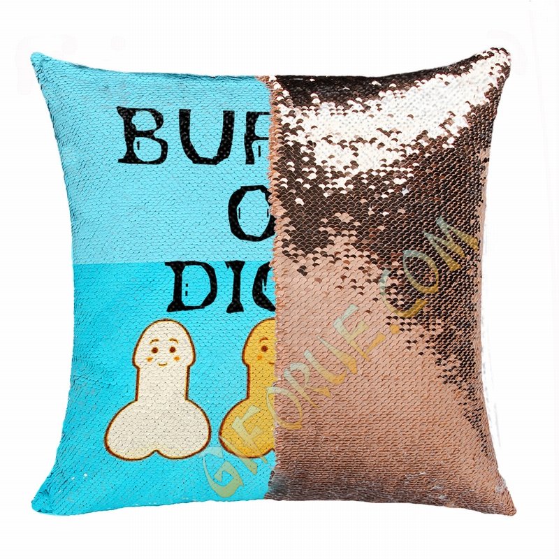 Personalised Picture Buffet Of Dicks Sequin Pillow Humorous Gift - Click Image to Close