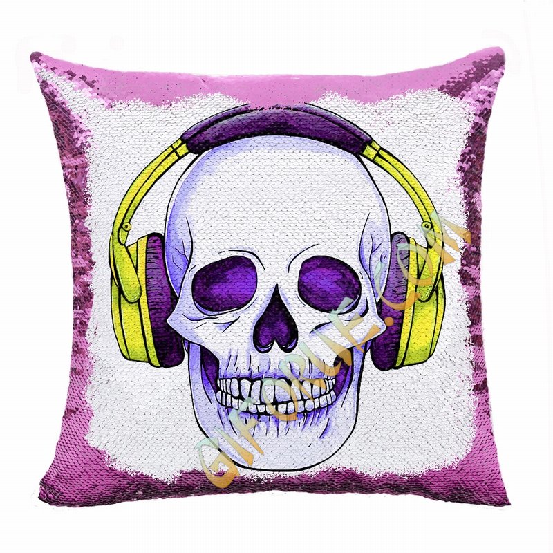 Magic Sequin Pillow Skull Head Cool Gift - Click Image to Close