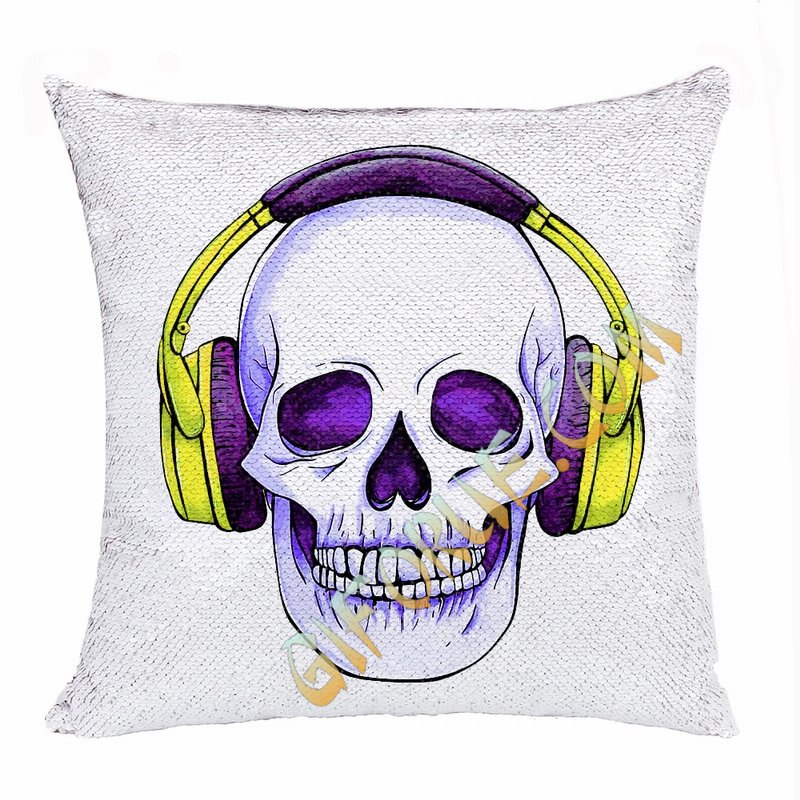 Magic Sequin Pillow Skull Head Cool Gift - Click Image to Close