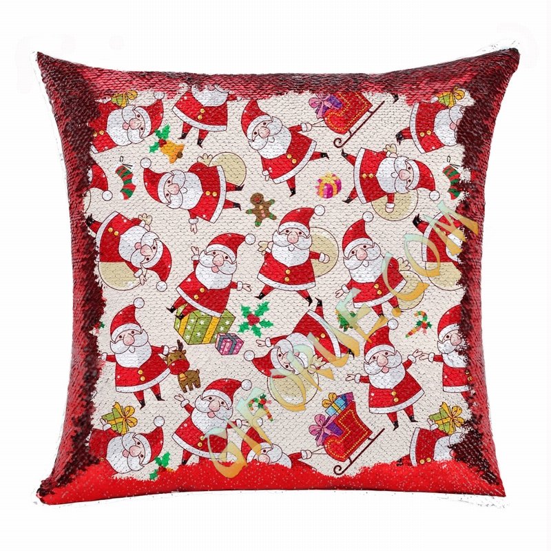 Christmas Best Gift Sequin Magic Pillow Small Snowman - Click Image to Close
