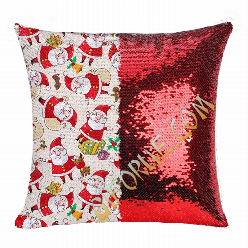 Christmas Best Gift Sequin Magic Pillow Small Snowman - Click Image to Close