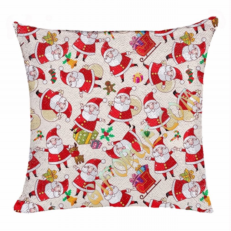 Christmas Best Gift Sequin Magic Pillow Small Snowman - Click Image to Close