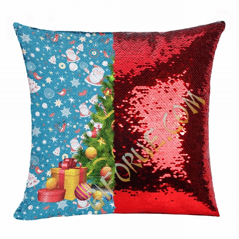 Christmas Tree Personalized Awesome Photo Gift Sequin Pillow - Click Image to Close