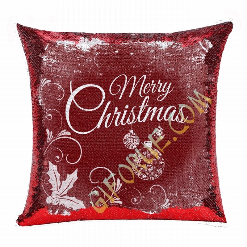 Merry Christmas Gift Reversible Sequin Pillow Best Gift - Click Image to Close