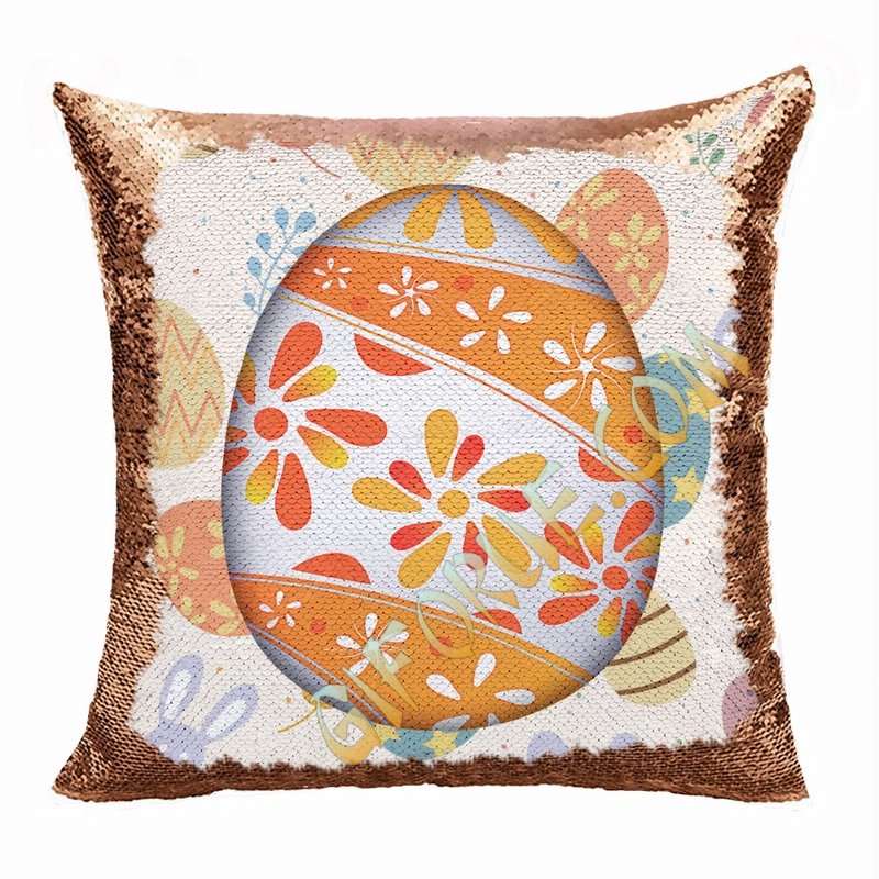 Easter Engraved Gift For Family Reversible Sequin Pillow - Click Image to Close