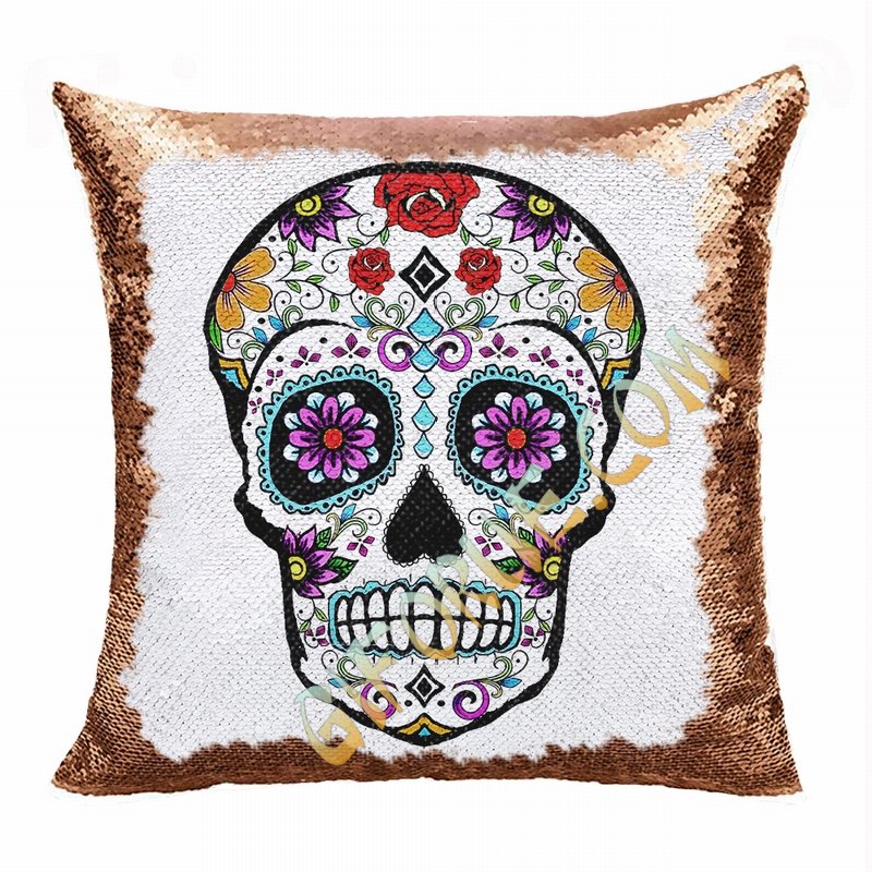 Skull Magic Pillow Handmade Gift 7 Sequins Custom Gift - Click Image to Close