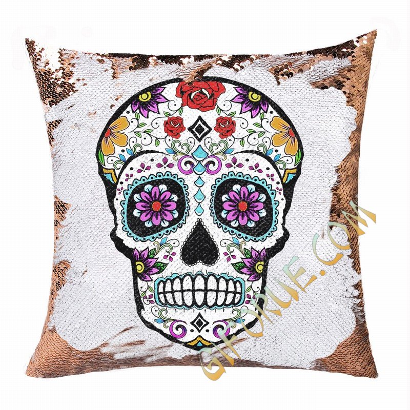 Skull Magic Pillow Handmade Gift 7 Sequins Custom Gift - Click Image to Close