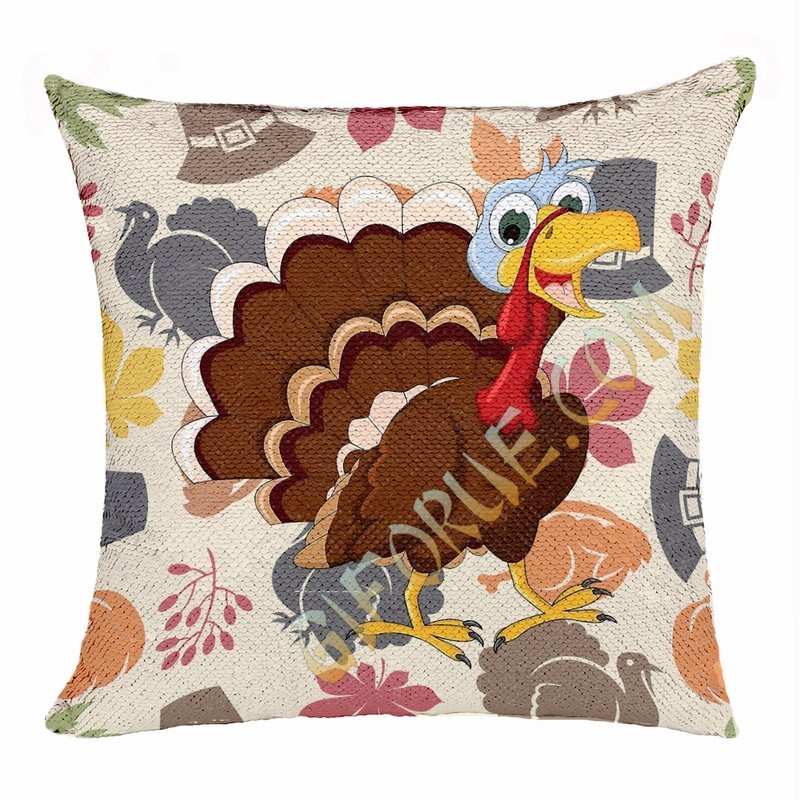 Thanksgiving Wonderful Present Personalized Trukey Cushion Cover - Click Image to Close