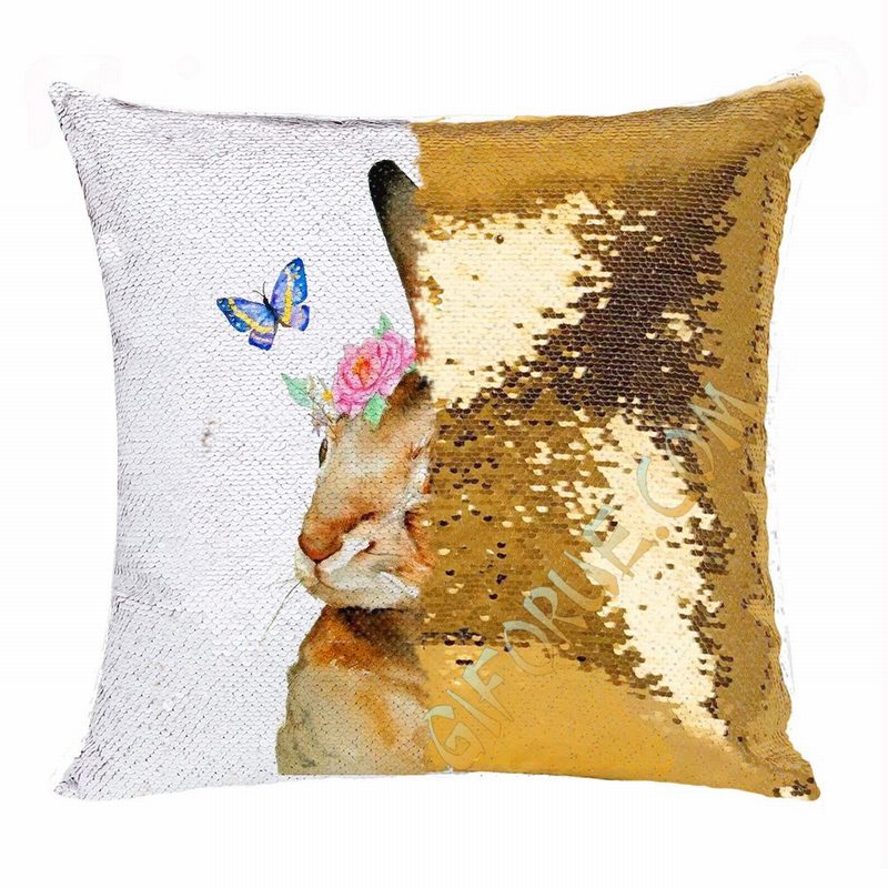 Sequin Pillow Online Happy Easter Day Bunny Gift - Click Image to Close