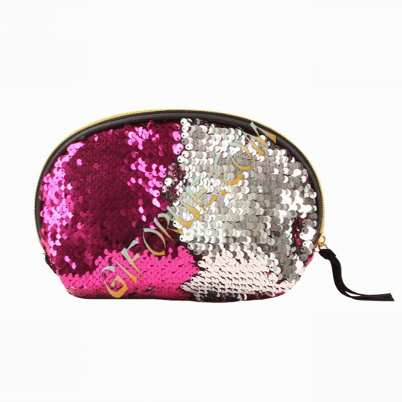 Sequin Seashell Clutch Bag In Bulk Pink Silver - Click Image to Close