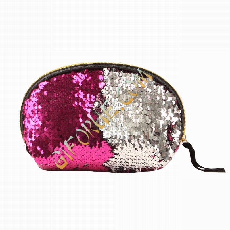 Sequin Seashell Clutch Bag In Bulk Pink Silver - Click Image to Close