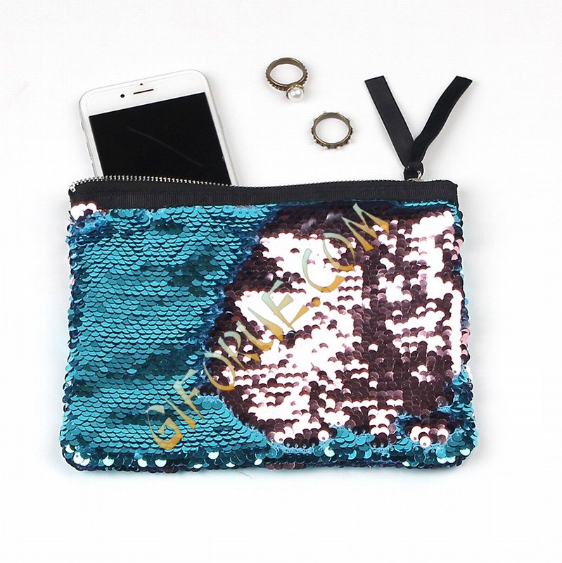 Cute Sequin Makeup Bag Light Blue Wine Special offer - Click Image to Close