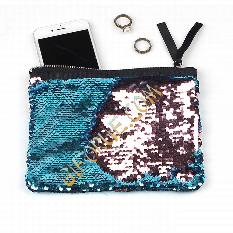 Cute Sequin Makeup Bag Light Blue Wine Special offer - Click Image to Close