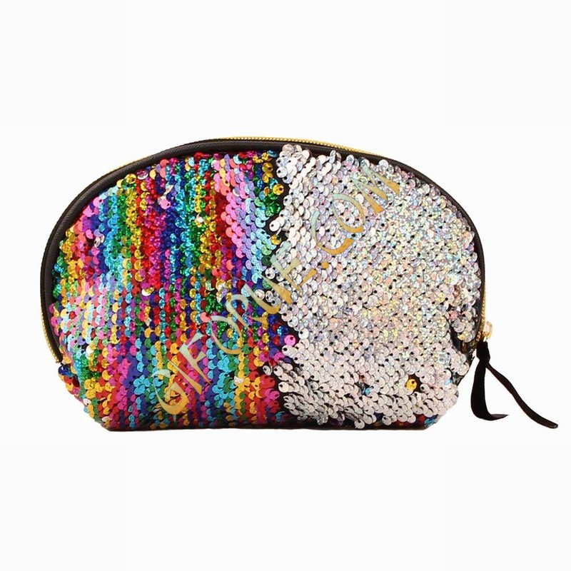 Bulk Shining Sequin Shell Clutch Purse Rainbow - Click Image to Close