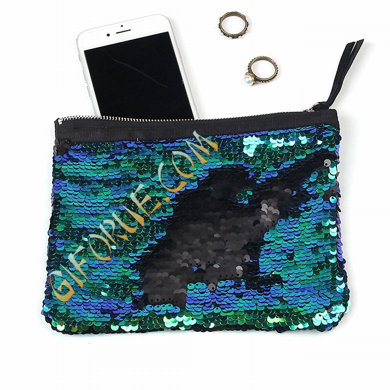 Brand New Sequin Party Pouch Black Gradient Color - Click Image to Close