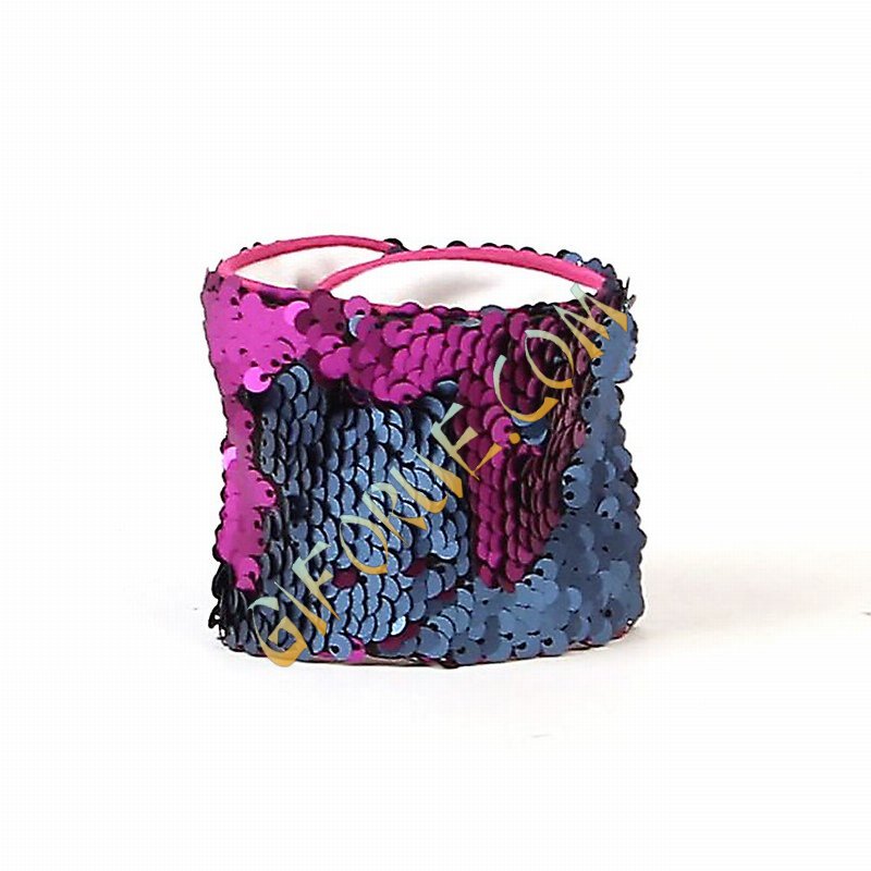 Sequin Shine Wristband Wedding Gift Matte Purple Blue - Click Image to Close
