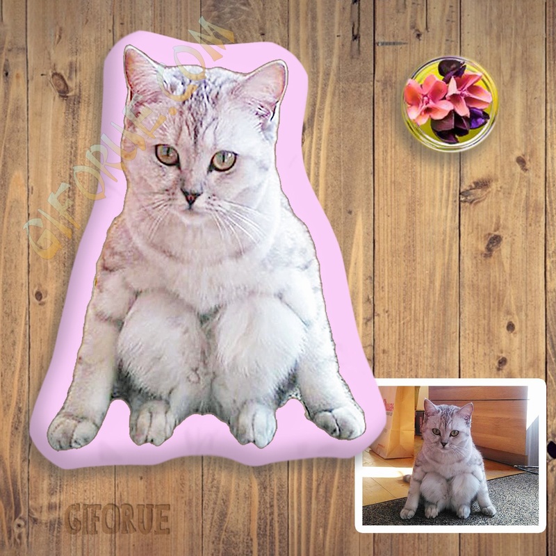 Custom Cat Body Shaped Pilow With Photo - Click Image to Close