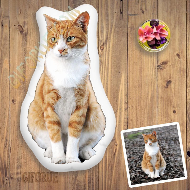 Personalized 3D Shaped Pillow With Cat Photo - Click Image to Close