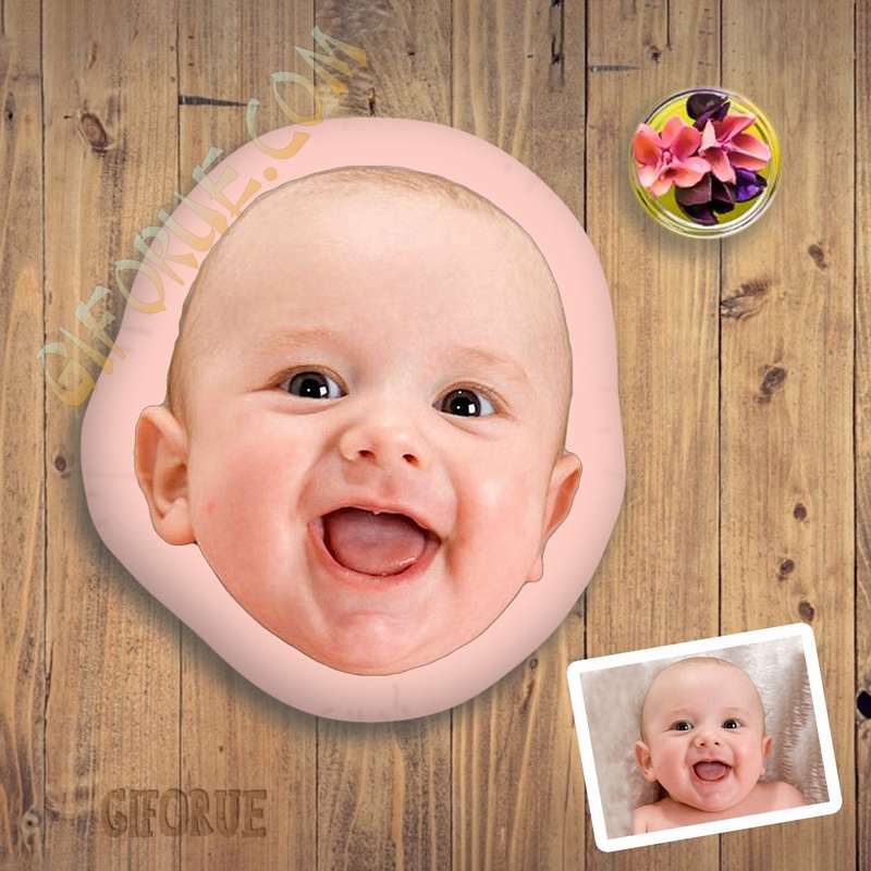 Personalized Shaped Pillow With Baby Face - Click Image to Close