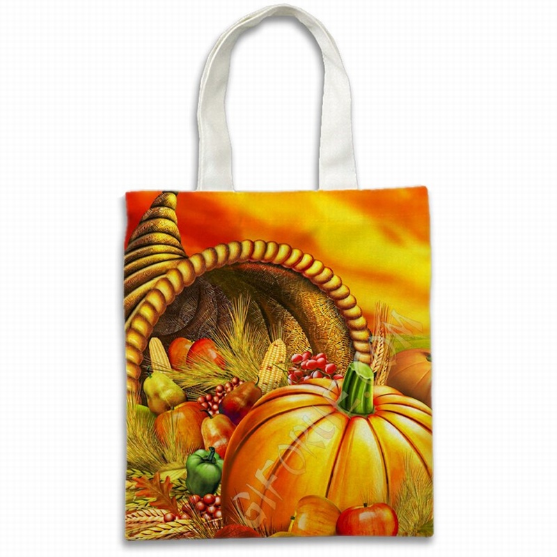 Customizable Photo Gift Useful Cotton Tote Bags For Thanksgiving - Click Image to Close
