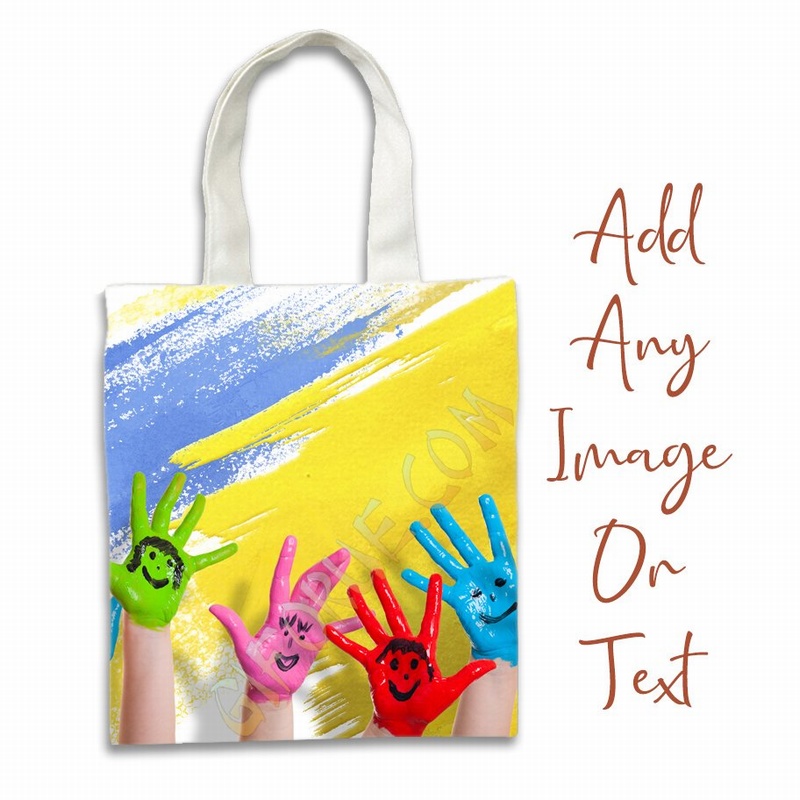 New Design Canvas Shopping Bags Add Your Own Photo For Kid - Click Image to Close