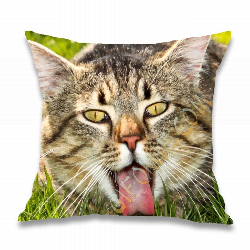 Cotton Fabric Pillow Best Custom-Made Gift With Cat Photo - Click Image to Close