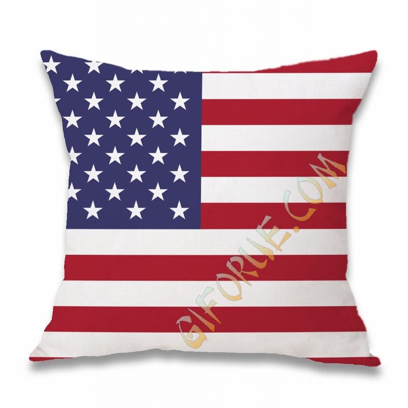 Customizable Gift Clever Cotton Bed Pillow Decor With Flag Image - Click Image to Close