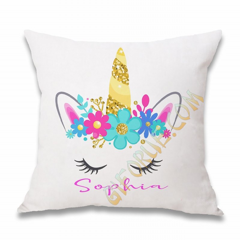 Customized Unicorn Name Cotton Pillowcase Fashion Gift - Click Image to Close