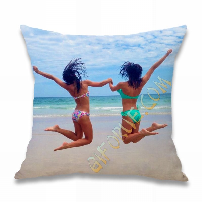 Handmade Photo Cotton Throw Pillow Customized Gift For Sister - Click Image to Close