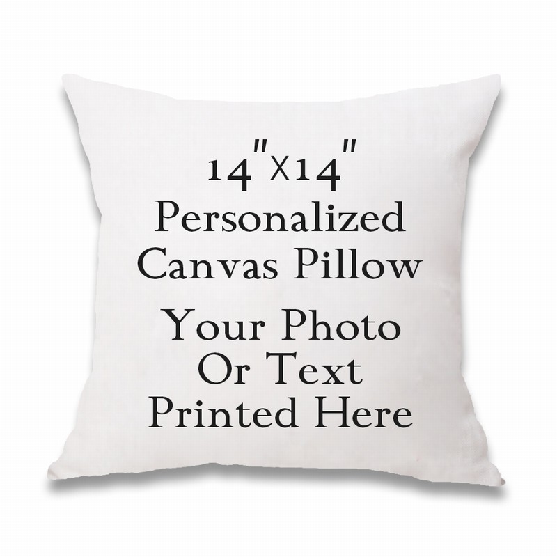 Personalised Square Cotton Pillow With Any Picture 14x14 In - Click Image to Close